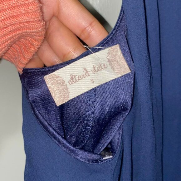 Altar'd State Navy Blue Sleeveless Mini Dress Size S Summer Party Casual - Picture 4 of 4